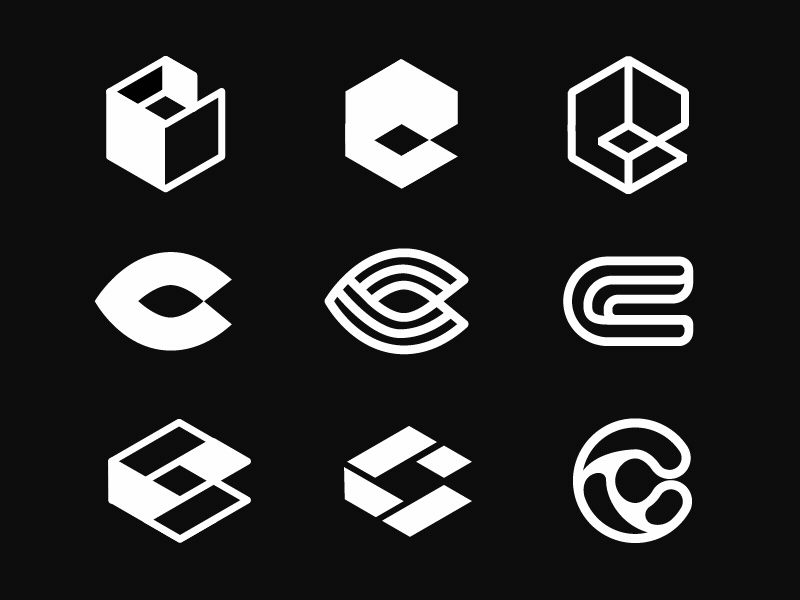 C Mark 3d bulgaria design digital dimensional letter c logo mark minimal modern monoline origami simple sofia typography