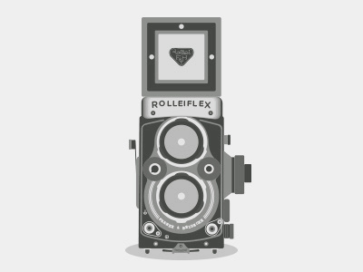 Rolleiflex Vector B&W black and white camera design graphic graphic design icon illustration vector vintage