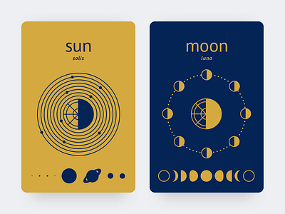 ☀️and 🌚 blue contrast gold moon moon phases navy solarsystem sun ui yellow