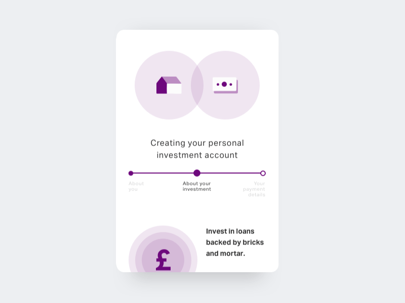 Investment page card clean funnel icons interface investment minimal mobile ui ux