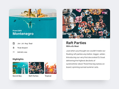 Travel Card card clean interface minimal mobile montenegro search travel travel card ui ux