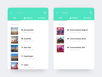 Search Festival app card clean festival interface minimal mobile travel ui ux