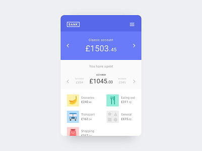 Bank App bank card clean icons interface minimal mobile money ui ux