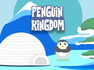 Penguin Kingdom cartoon digital art graphic design igloo penguin snow vector art winter