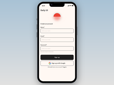 Daily UI #001 - Sign up page (Mobile) dailyui dailyuichallenge design figma mobile signup ui uidesign uiux user experience user interface ux uxdesign