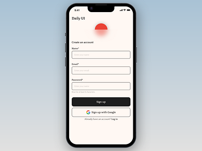 Daily UI #001 - Sign up page (Mobile)