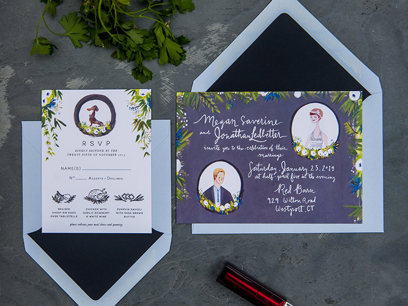You are invited! RSVP! rsvp invitation envelope liner wedding couple slate