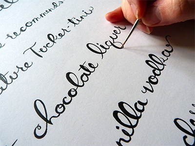 Cursive brush cursive hand lettering real stationery typography wedding
