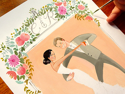 Candice And Ryan Detail bride dancing dress floral flowers frame groom hair suit wedding