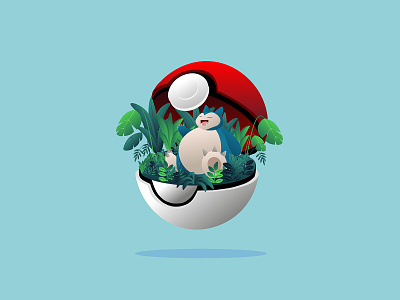 Flat design pokemon illustration