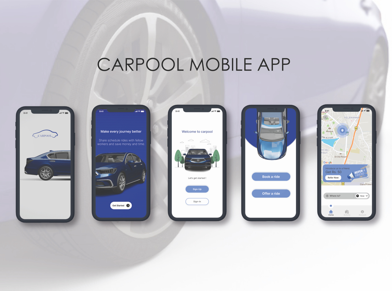 Splash page for carpool app by Beena on Dribbble
