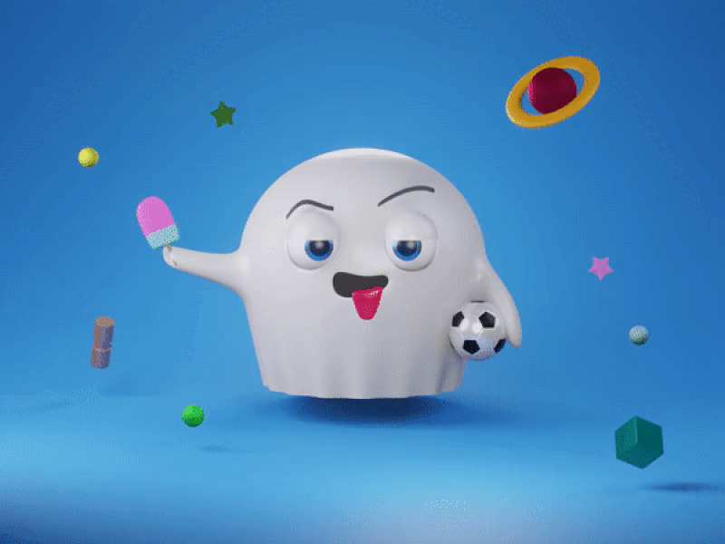 When I couldn't decide 3d 3dart 3dartist 3dmodeling animation blender blender 3d blue design football ghost ghosty helloween icecream illustration lowpoly motion motion graphics render spooky