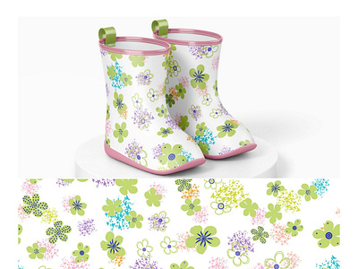 Bright floral pattern adobe illustrator childrens boots design floral pattern graphic design illustration textile vector