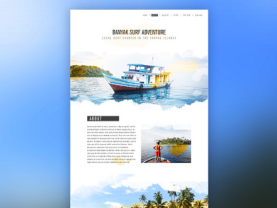Surf charter - One pager landing page one page one pager sports surf charter ux web webdesign
