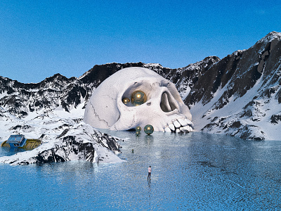 Goldead 3d 3d art adobe dimension art design model render snow surrealism