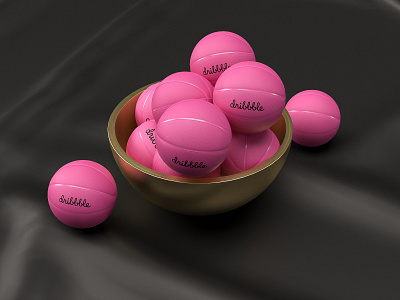 3D-Dribbble Balls 3d art clean debut dribbble dribbbleball illustraion minimal render