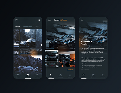 Black Edition | Cars Collection app car collection darkmode futurism minimal mobile uidesign