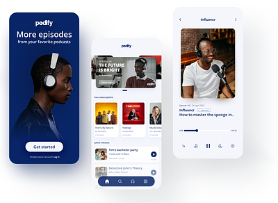Podify - Unique podcast app app app design bankr branding design mobile mobile app podcast podify ui ui design ux uxui