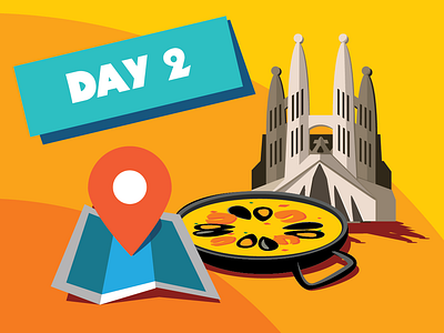 Day 2 - HOWW18 barcelona location location pin paella sagrada familia spain