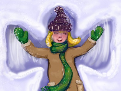 Snow angel winterjoy christmas christmas card hike one illustration joy joyful snow snowangel winter