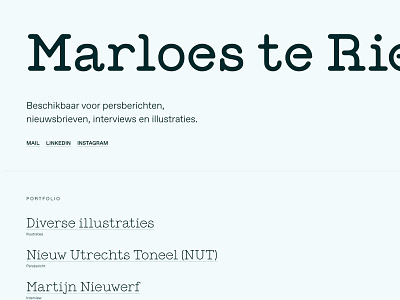 marloesteriele.nl branding design development typography ui visual design website