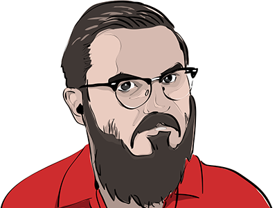 Illustration "Staiy" beard broadcaster glasses illustration streaming vector