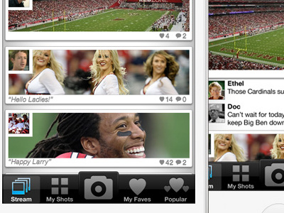 Photo Stream for sports app concept activity stream ios ios app iphone iphone app photo stream