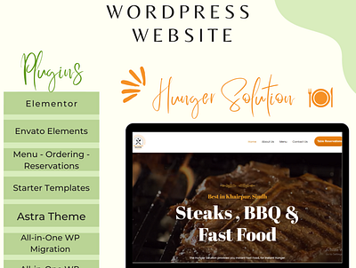Hunger Solution WordPress Website branding ui