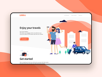 Luggit Web animation app beautiful design flat illustration minimal trip ui vector web