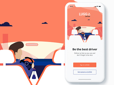 Luggit Driver App animation app beautiful design flat illustration minimal trip ui vector