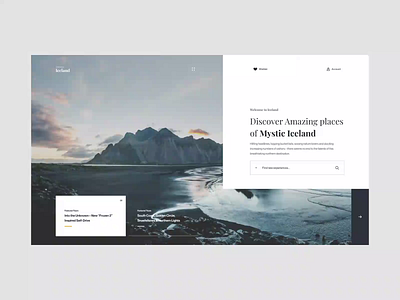 Discover Iceland UI Interaction brand design inspiration interaction ui ui design ux ux design web web design