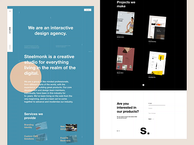 Steelmonk Agency Design brand design inspiration interaction ui ui design ux ux design web web design