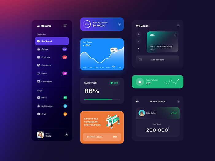 Mobank Components by Nicholas Ergemla for Steelmonk on Dribbble