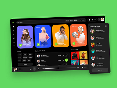 Spotify Redesign brand design inspiration music music app music player music web music website spotify ui ui design ux ux design web web design