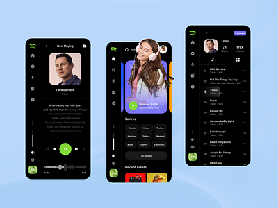 Spotify App Redesign android design brand design inspiration ios design spotify spotify app spotify app design spotify design spotify ui ui ui design ux ux design web