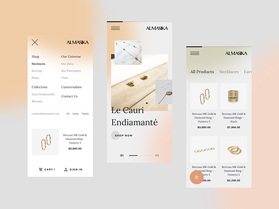 Almasika Mobile UI brand design inspiration interaction ui ui design ux ux design web web design