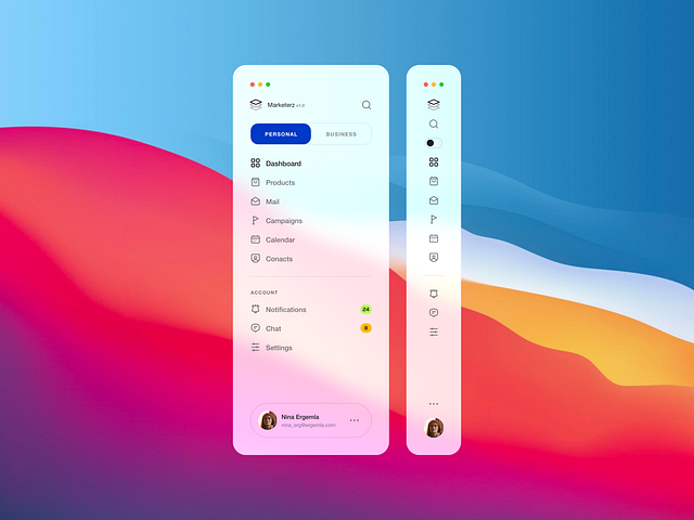 Sidebar Menu UI - Tutorial by Nicholas Ergemla for Steelmonk on Dribbble