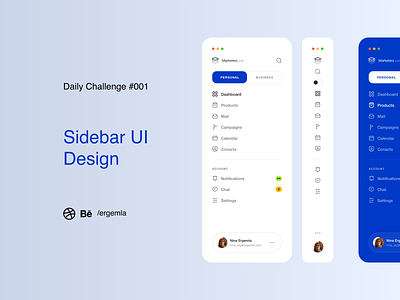 Sidebar UI Exploration app app design app ui design inspiration menu nav ui sidebar sidebar ui ui ui design ui design nav ux ux design web