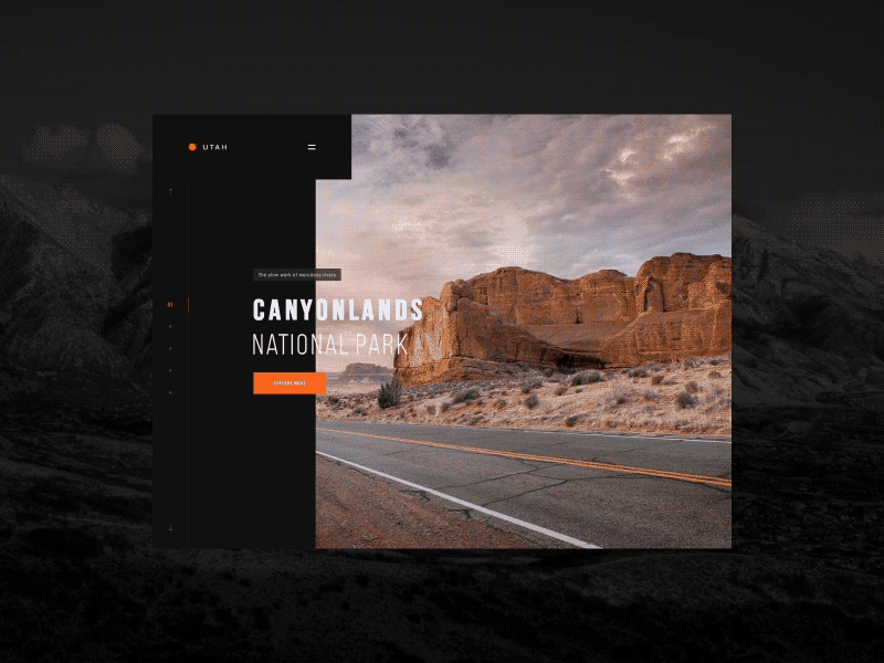 U T A H interaction ui utah utah park utah ui web design