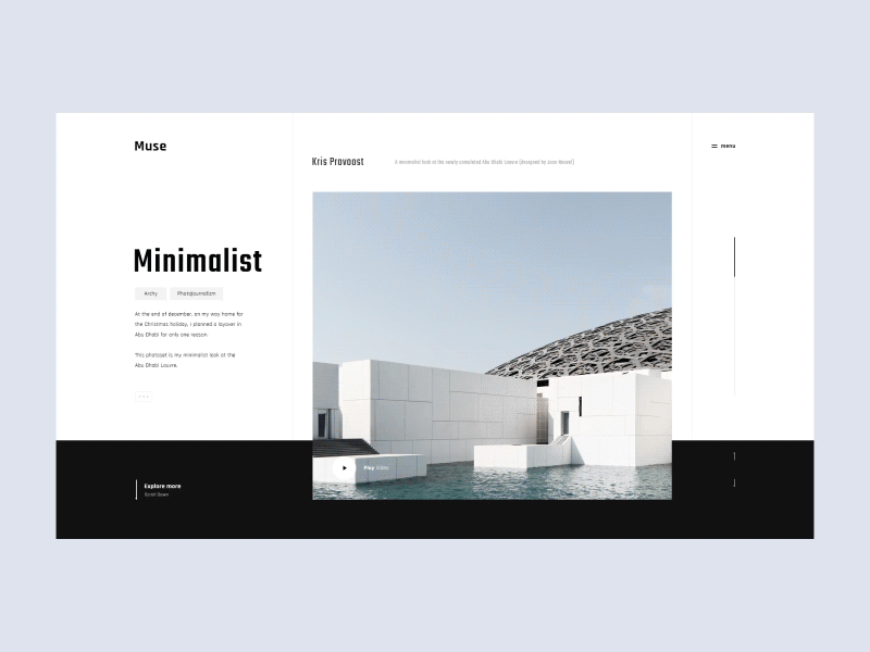 Muse19 brand design inspiration interaction lookbook motion portfolio transition ui