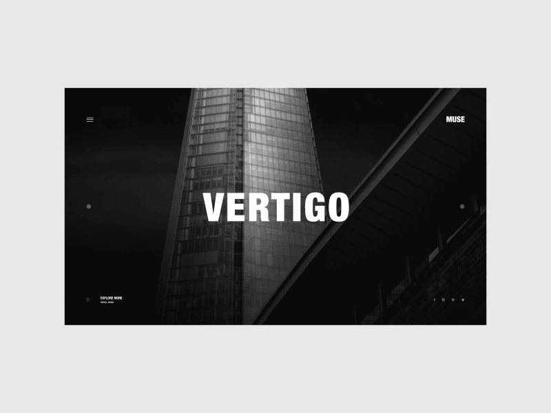 Muse VERTIGO brand design inspiration interaction lookbook motion portfolio transition ui