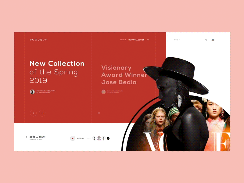 Vogue UI Interaction brand clean daily daily ui design inspiration interaction lookbook minimal motion portfolio portfolio ui transition ui ui design ux ux design web web design