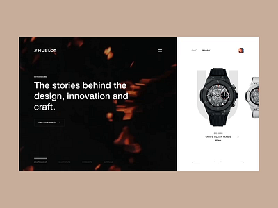 Hublot V1 brand design inspiration interaction lookbook minimal motion portfolio transition ui ui design ux ux design web web design