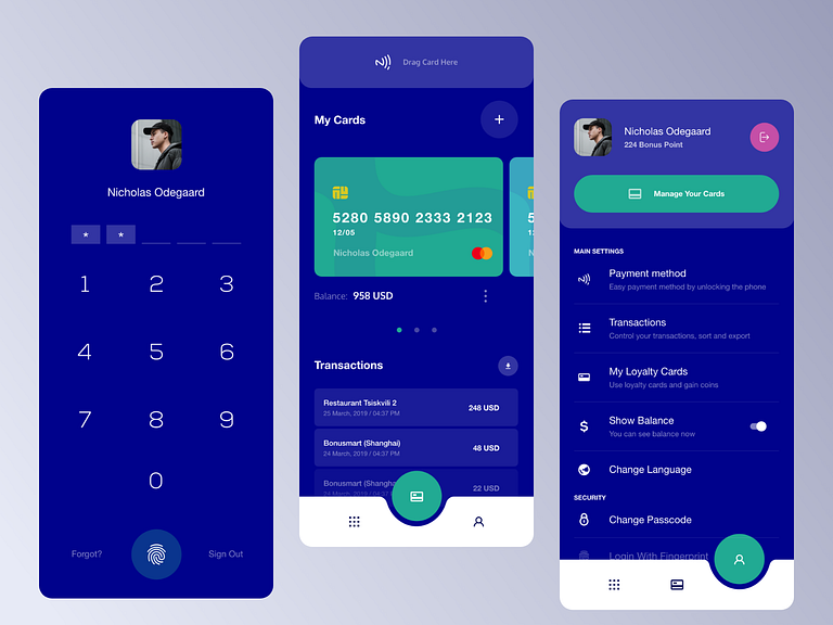 CBT Bank Wallet App by Nicholas Ergemla for Awsmd on Dribbble