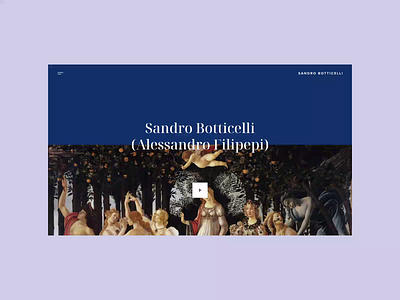 Sandro Botticelli design inspiration interaction transition ui ui design ux ux design web web design