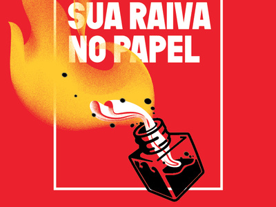 Molotov poster artivism fire grain graphic design illustration ink molotov noise poster