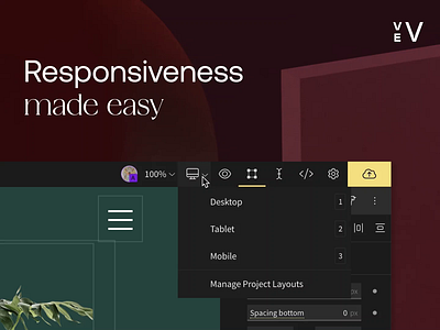 Vev. Responsiveness Made Easy. responsive website web builder web design