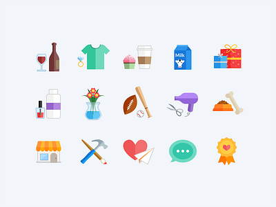 Category Icons categories colorful flat icon illustration minimal web