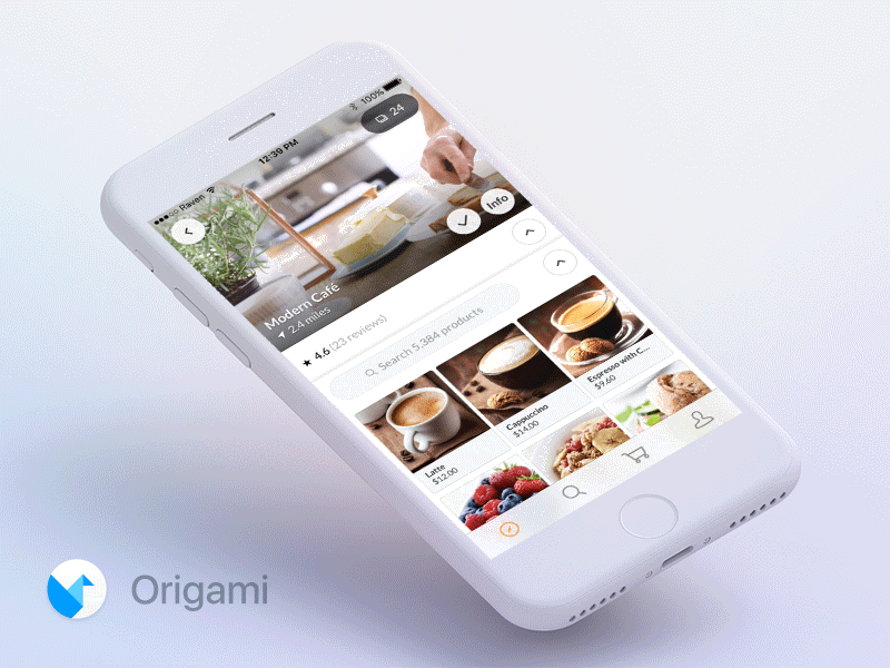 E-Commerce App - Origami Prototype app e commerce interface ios iphone iphone app origami prototype ui