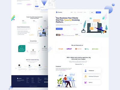 Online Invoice Maker Website Design accounting business form freelance header hero section inquiry invoice invoicing landing page management money online online invoice payment proposal ui design uiux design ux website